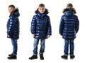 Зимняя детская куртка на пуху «Аляска» синий